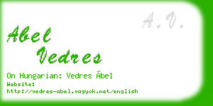 abel vedres business card