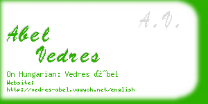 abel vedres business card